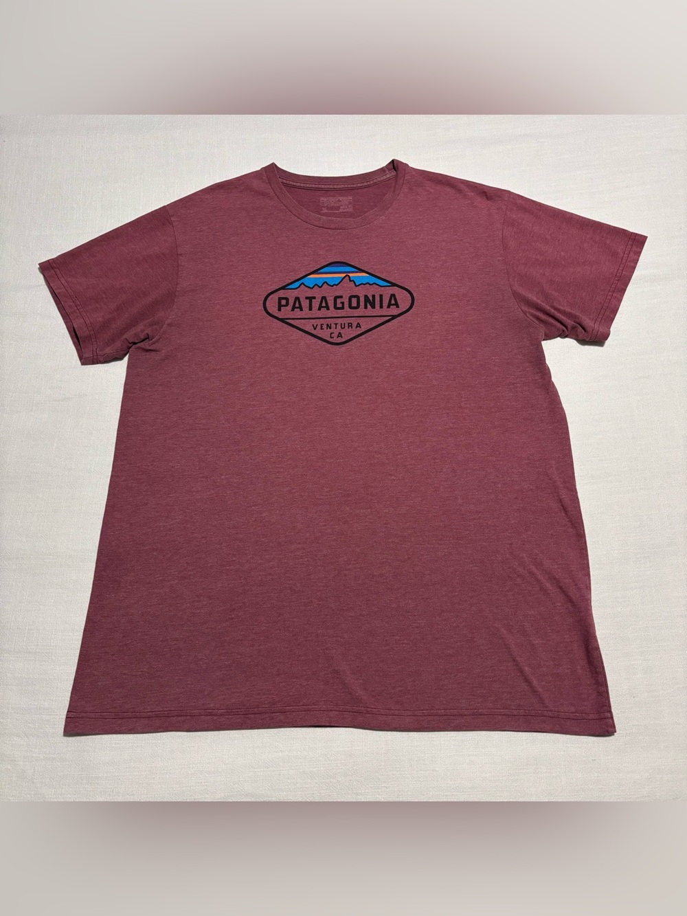 Men's Patagonia Fitz Roy Crest Cotton/Poly T-Shirt | Deep Red | Sz XL | Slim Fit